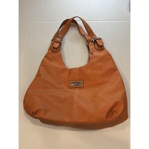 Strada Classic Orange Shoulder Bag Purse Handbag Faux Leather Classic